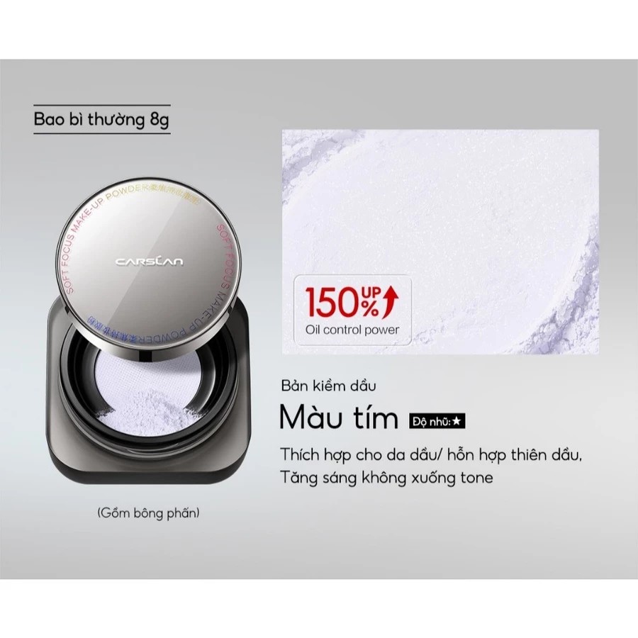 Phấn Phủ Carslan Dạng Bột Soft Focus Make Up Powder 8g 1.0 - Siêu Kiềm Dầu Tím